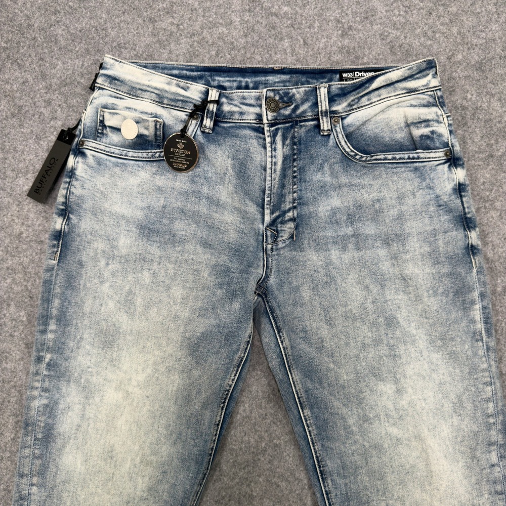 Buffalo David Bitton Driven-X Relaxed Straight Stretch Jeans Light Wash 33 NEW - Picture 3 of 13